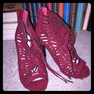 Charlotte Russ burgundy Heels